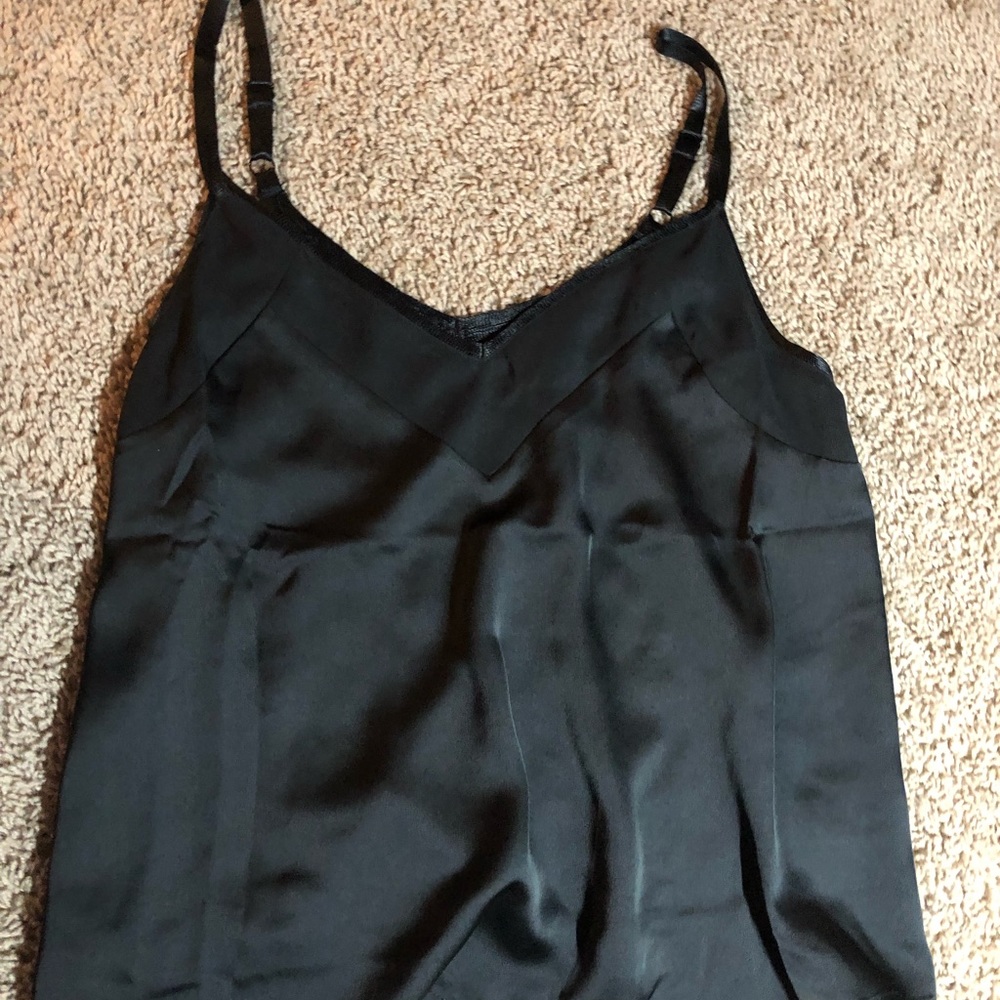 silk black tank top